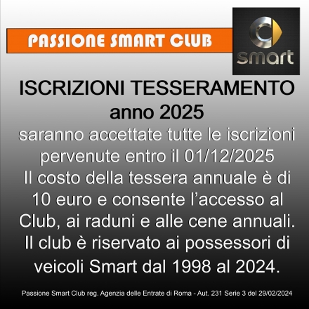 ISCRIZIONE CLUB 2025 - ISCRIZIONE CLUB 2025 - ISCRIZIONE CLUB 2025 - ISCRIZIONE - LG Motori AutoRICAMBI